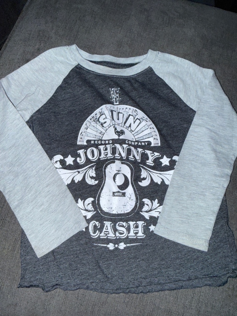 Raglan Kids Long Sleeve Tee - Heather Gray/Charcoal